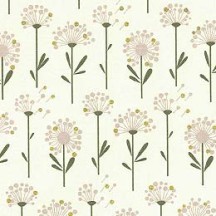 Petite Dandelions Floral Print Paper ~ Rossi Italy ~ Dark Olive Stems
